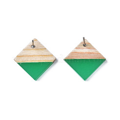 Aretes de resina opaca y madera&nbsp;LS-EJEW-N017-005A-B02