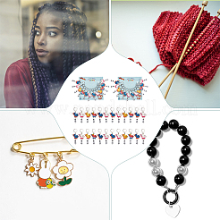 Подвесные маркеры петель с замком из сплава эмали и акрила HJEW-AB00110