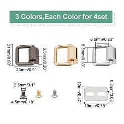 12 комплект двухцветных застежек для подвески сумок из цинкового сплава&nbsp;FIND-WR0008-45