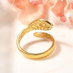 201 нержавеющая сталь эмалированное кольцо-манжета в форме змеи для женщин&nbsp;LS-RJEW-A053-05G-01