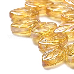 Стеклянные бусины с гальваническим покрытием  EGLA-B004-02A-AB01