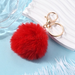 Брелок с помпоном из искусственного меха кролика&nbsp;KEYC-FS00031-05