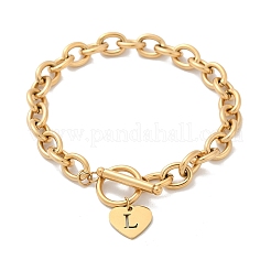 Браслеты с подвесками из нержавеющей стали 304 золотистого цвета NJEW-K284-01G-L