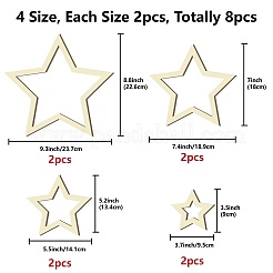 8 шт. 8 стильных деревянных кольца-кольца макраме для изготовления поделок DIY-WH0545-005