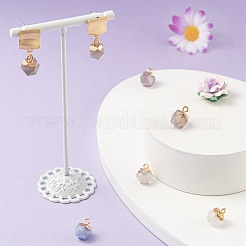 6 piezas 3 estilo jade blanco natural y ágata gris y dijes de cristal de cuarzo&nbsp;G-FS0001-46