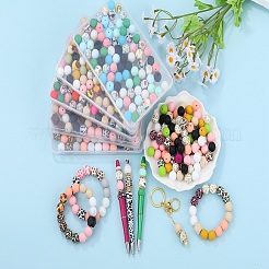 89 Stück Silikonperlen-Set mit buntem Muster&nbsp;SIL-SZ0002-54D