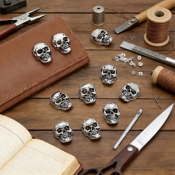 16 Beutel dekorative Nieten aus Legierung im tibetischen Totenkopf-Stil&nbsp;DIY-DR0007-75AS