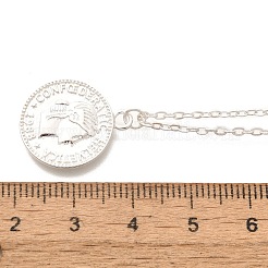 304 нержавеющая сталь плоская круглая камея кулон кабель цепь ожерелья для женщин&nbsp;LS-STAS-Z108-02S-02