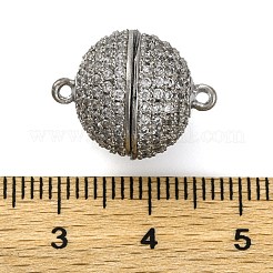 Chiusure magnetiche in ottone micro pavé trasparente con zirconi&nbsp;KK-A230-02A-P