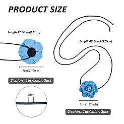 4 шт. 4 стиля ожерелья-чокеры из вощеного хлопкового шнура NJEW-FH0001-12