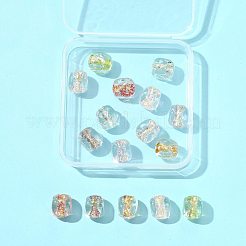 16 шт. 7-х цветные бусины ручной работы из фольги в технике лэмпворк FOIL-FS0001-03