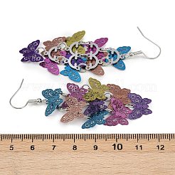 Schmetterlings-Ohrhänger aus 430er Edelstahl&nbsp;EJEW-A137-05P-01