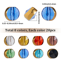 160 pz 8 colori perline di vetro trasparente&nbsp;GLAA-SC0003-52