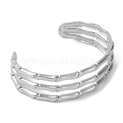 女性用304ステンレススチールカフバングル  ステンレス鋼色  内径：2-1/2x2インチ（6.2x5.2cm）&nbsp;BJEW-B104-19P
