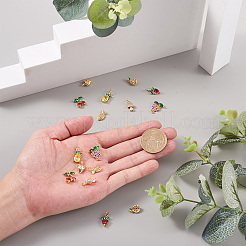 16 шт. 8 стиля латунные подвески с микропаве из золота с кубическими цирконами&nbsp;ZIRC-FW0001-01