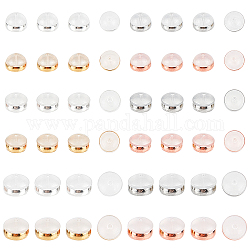 Sunnyclue 48 pièces 12 poussoirs d'oreilles en plastique tpe, avec 316 éléments chirurgicaux en acier inoxydable, dos d'oreille, demi-rond / dôme, couleur mixte, 4~6x5~6.5mm, 4 pièces / style