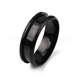 201 ajuste de anillo de dedo ranurado de acero inoxidable, núcleo de anillo en blanco, para hacer joyas con anillos, electroforesis negro, nosotros tamaño 14 (23 mm), Ranura: 4.3mm