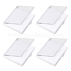 Rechteckige transparente Acryl-Aufbewahrungsboxen für lose Diamanten, mit Schwamm, weiß, 7.7x9.4x1.05 cm