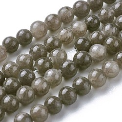 Natürliche gelbe Jade Perlen Stränge, gefärbt, Runde, dunkelgrau, 4 mm, Bohrung: 0.6 mm, ca. 90~93 Stk. / Strang, 15.7~16 Zoll (40~40.7 cm)