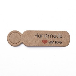 紙ギフトタグ  hange tags  美術工芸用  バレンタインデー/感謝祭  愛を込めて手作りという言葉の長方形  バリーウッド  13x49.5x0.5mm  穴：9mm