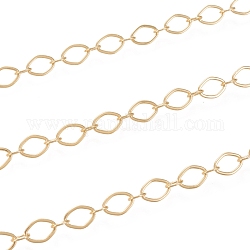 Cadenas de eslabones de latón, con carrete, Plateado de larga duración, soldada, real 18k chapado en oro, 8x6x0.8 mm y 5x4x0.8 mm, aproximadamente 16.4 pie (5 m) / rollo