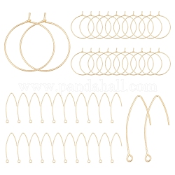 SUNNYCLUE 1 Box 40Pcs 20 Pairs 18K Gold Plated Earring Hooks for Jewelry Making Hypoallergenic Ear Wires Brass Earring Hooks and Hoop Earrings Making Supplies Jewelry Findings