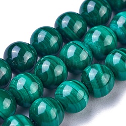 Chapelets de perles en malachite naturelle, ronde, 6mm, Trou: 0.7mm, Environ 70~72 pcs/chapelet, 15.7 pouce (39.5~40 cm)
