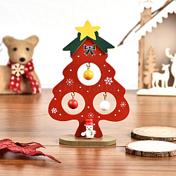 クリスマスツリーの木製ディスプレイの装飾  クリスマスパーティーギフトの家の装飾のため  レッド  137x90x35mm
