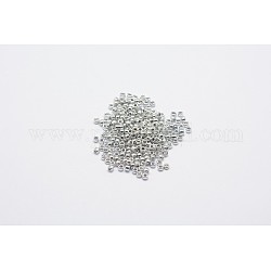8/0 galvanisieren Glasperlen, Rundloch Rocaillen, Platin beschichtet, 3x2.3 mm, Bohrung: 0.7 mm