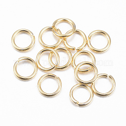 304 Edelstahl offenen Ringe springen, echtes 18k vergoldet, 22 Gauge, 4x0.6 mm, Innendurchmesser: 3 mm