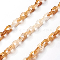 Acrylic Cable Chains, Oval, Sandy Brown, 6x1.5mm, 1m/strand, 39.37 inch
