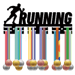 Creatcabin держатель медали для бега, спортивная вешалка для медалей, стойка для медалей, акриловая настенная витрина, установленная на 40 медали для спортсменов, бегунов, чемпионов, медалистов, футбола, гимнастики, черная, 11.4x5 дюйма