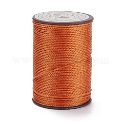 Ficelle ronde en fil de polyester ciré, cordon micro macramé, cordon torsadé, pour la couture de cuir, chocolat, 0.8mm, environ 54.68 yards (50 m)/rouleau