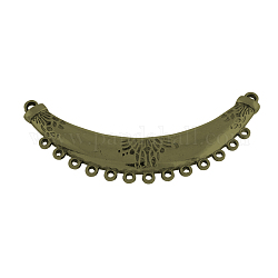 Tibetan Style Alloy Crescent Chandelier Components Links, Lead Free , Antique Bronze, 39x93x4.5mm, Hole: 2~3mm