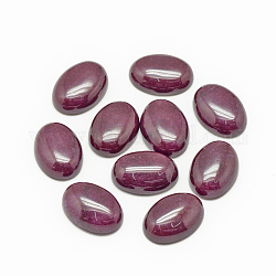 Cabochon di giada bianca naturale, tinto, ovale, rosso viola medio, 18x13x5mm