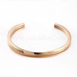 304 Stainless Steel Cuff Bangles, Golden, 1-7/8 inch~2-1/2 inch(46~62mm)