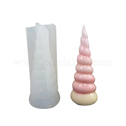 Moules en silicone, moules de résine, pour la résine UV, fabrication de bijoux en résine époxy, Corne de licorne, blanc, 5.1x2.2 cm