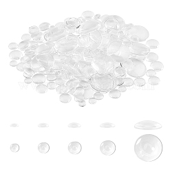 Nbeads 220Pcs Transparent Glass Cabochons, Clear Dome Cabochon for Cameo Photo Pendant Jewelry Making, Clear, 7.5~25x3~7mm