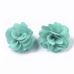 Fleurs en tissu polyester, pour les bandeaux de bricolage accessoires de fleurs accessoires de cheveux de mariage pour filles femmes, turquoise, 34mm