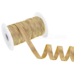 Arricraft 21.87 yards 10mm de largeur bande élastique dorée, bande élastique plate métallisée scintillante bande élastique tressée, ruban extensible élastique pour la couture et l'artisanat