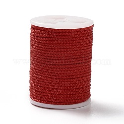 Hilos de nylon trenzado, hilo de mambo, con carrete, para la fabricación de la joya, redondo, rojo, 1mm, aproximamente 6 yardas / rodillo