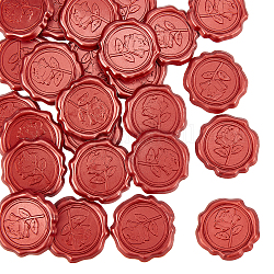 Autocollants adhésifs sceau de cire, pour sceau d'enveloppe, rouge indien, 30.8x30.8x2.2mm