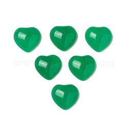 Natürliche Malaysia Jade cabochons, gefärbt, Herz mit flacher Rückseite, 9~9.5x10x3.5~4 mm