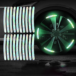 Светящиеся пластиковые водонепроницаемые автомобильные наклейки, самоклеящиеся наклейки, светится в темноте, для украшения колес автомобиля, прямоугольные, красочный, 90x7 мм, 20шт / лист