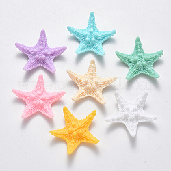 Cabuchones de resina, Estrella de mar / estrellas de mar, color mezclado, 37~38x39~41x9mm