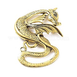 Spilla del drago, distintivo in lega per unisex, oro antico, 70x50x9mm