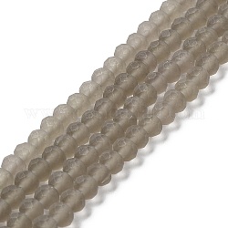 Chapelets de perles en verre transparente  , facette, mat, rondelle, gris clair, 6x4.5mm, Trou: 1.4mm, Environ 86 pcs/chapelet, 16.14 pouce (41 cm)