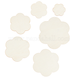 Set di piatti bianchi in legno, fiore, mocassino, 4.6~27.7x4.95~30x0.25cm, 6 pc / set