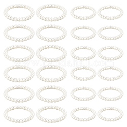 ARRICRAFT 32Pcs 2 Style Acrylic Imitation Pearl Bead Frame, Round Ring, Old Lace, 38.5~48x5mm, Hole: 2.3mm, 16pcs/style