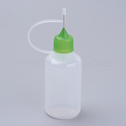 30 мл пластик клей бутылки, со стальным штифтом, желто-зеленые, 9~9.2x3 см, емкость: 30 мл (1.01 жидких унции)